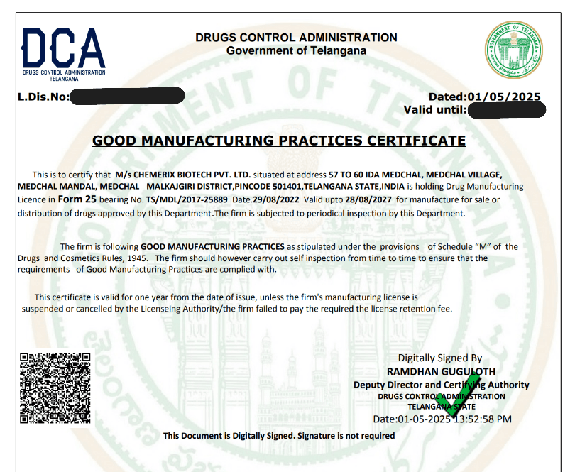 Good Manufacturing Practices