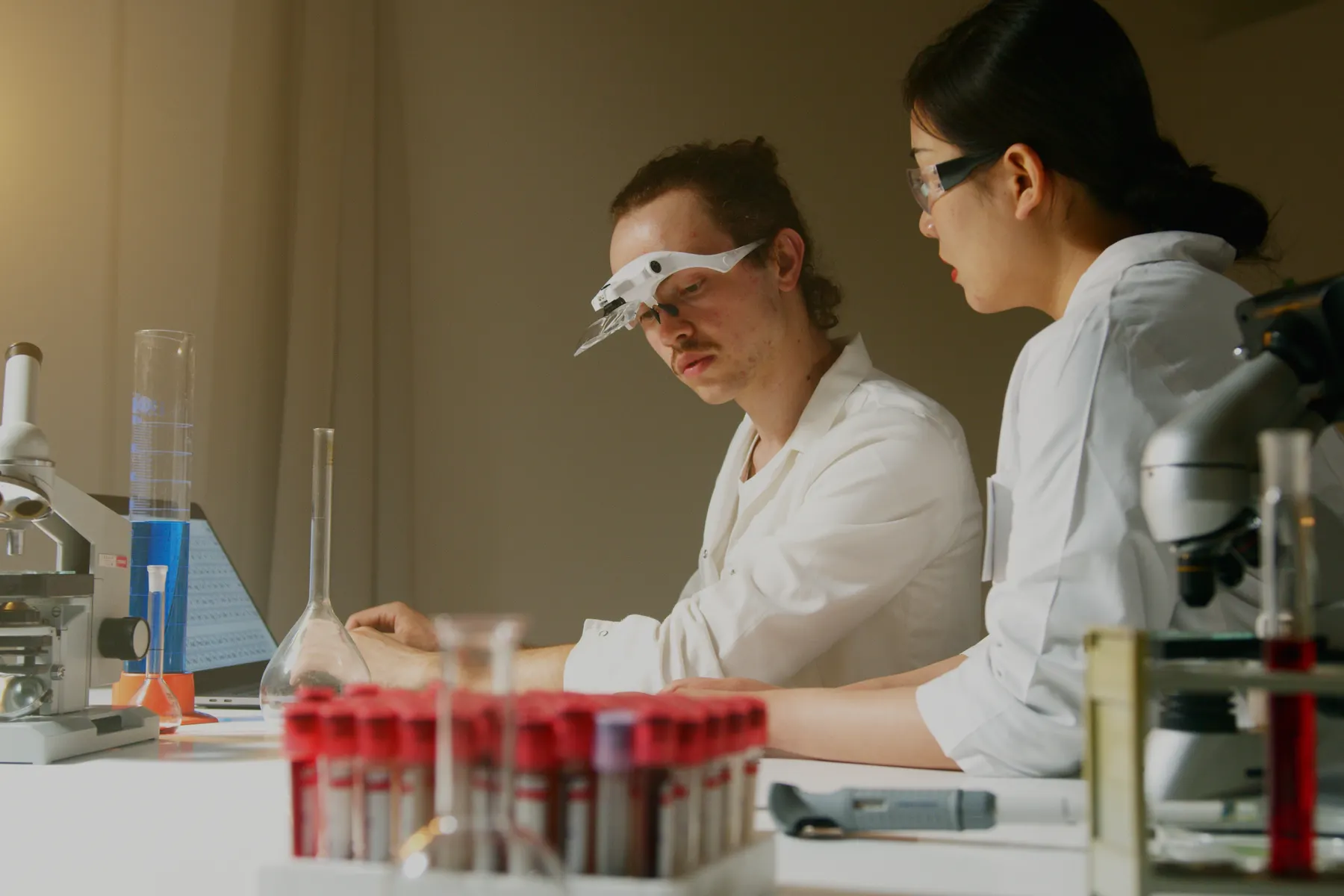 Scientists working together in a laboratory